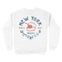 New York Crewneck in White - back view