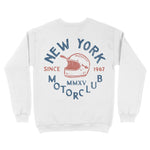 New York Moto Helmet Crewneck White back