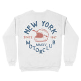 New York Moto Helmet Crewneck White back