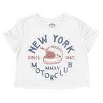 New York Moto Helmet Cropped Tee White front