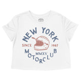 New York Moto Helmet Cropped Tee White front