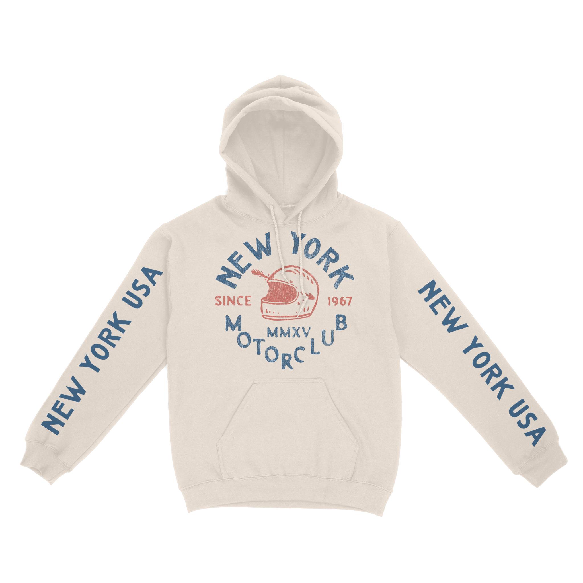 New York Hoodie in Natural - front-sleeves view