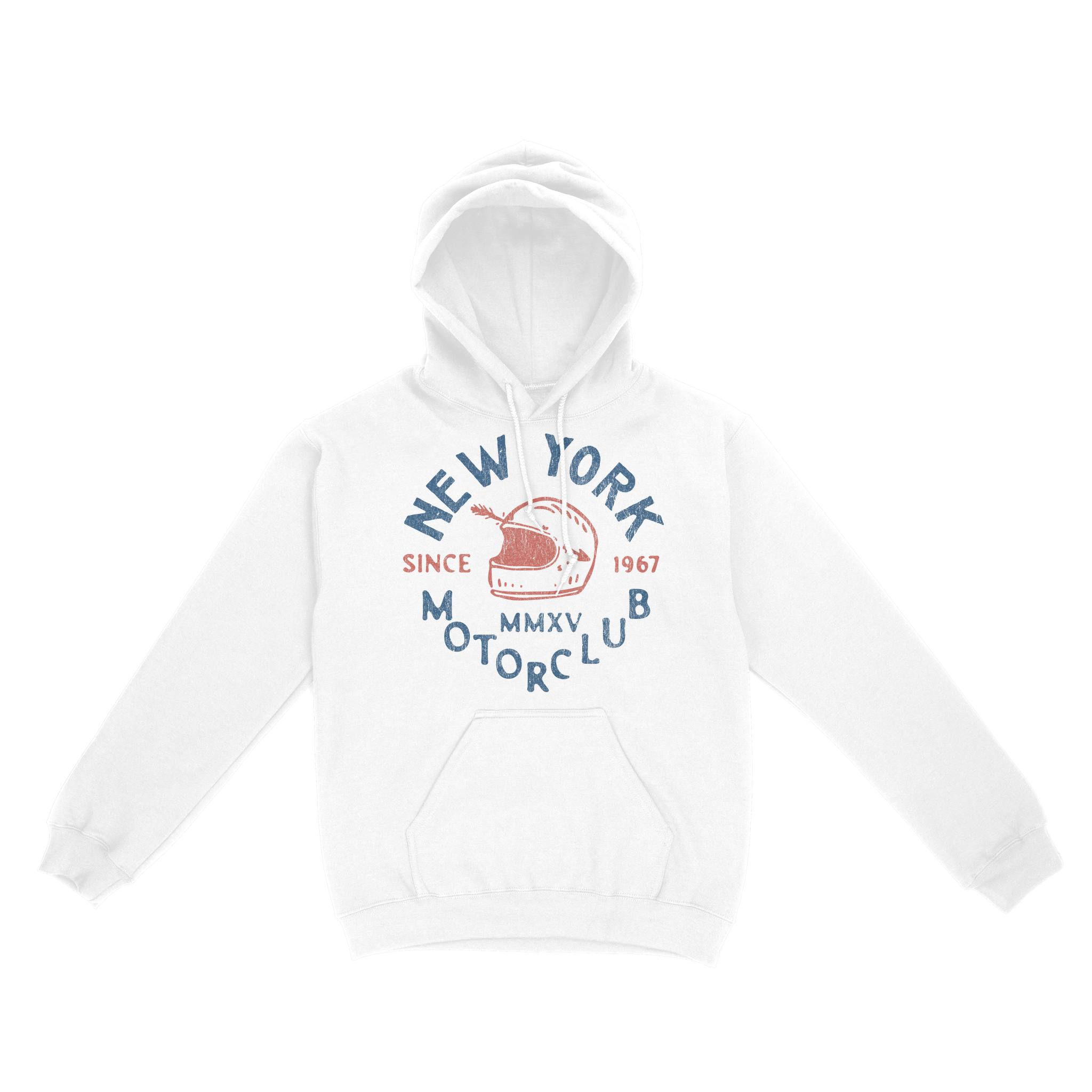 New York Hoodie in White - front view