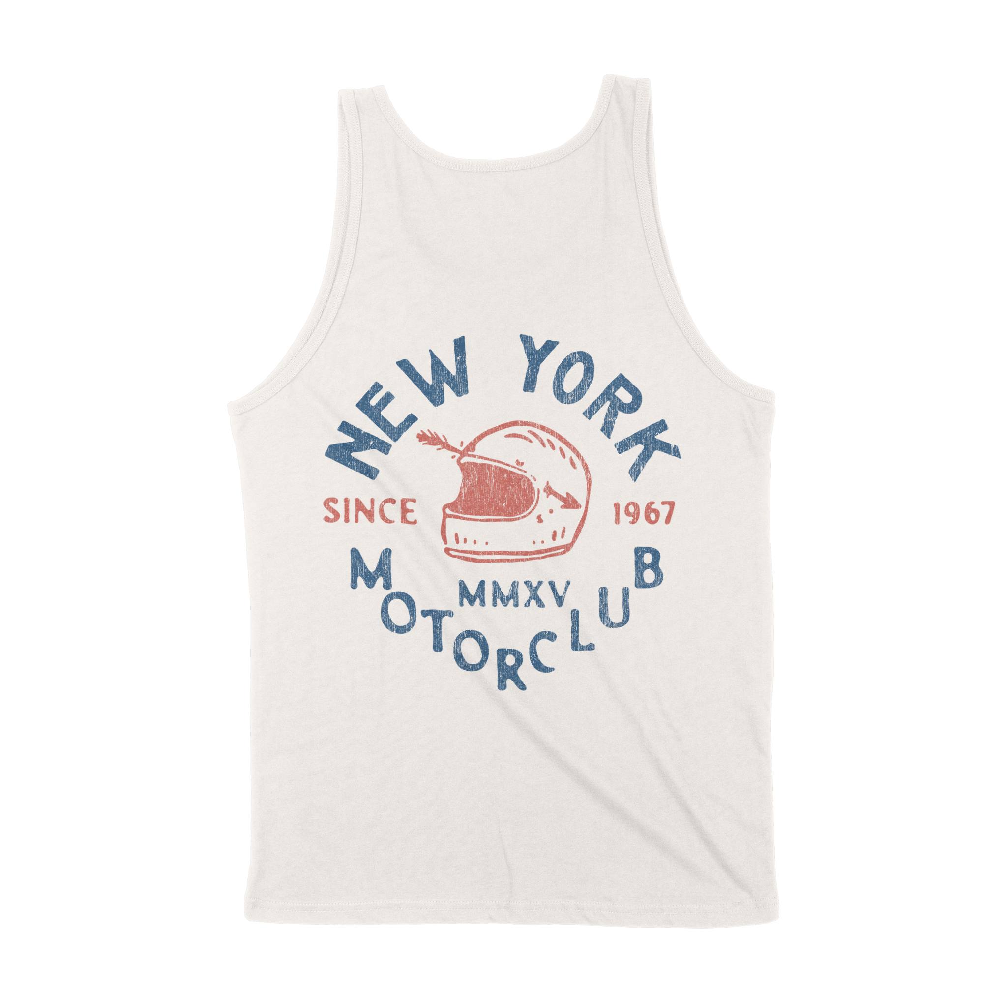 New York Moto Helmet Tank Top in Vintage - back view