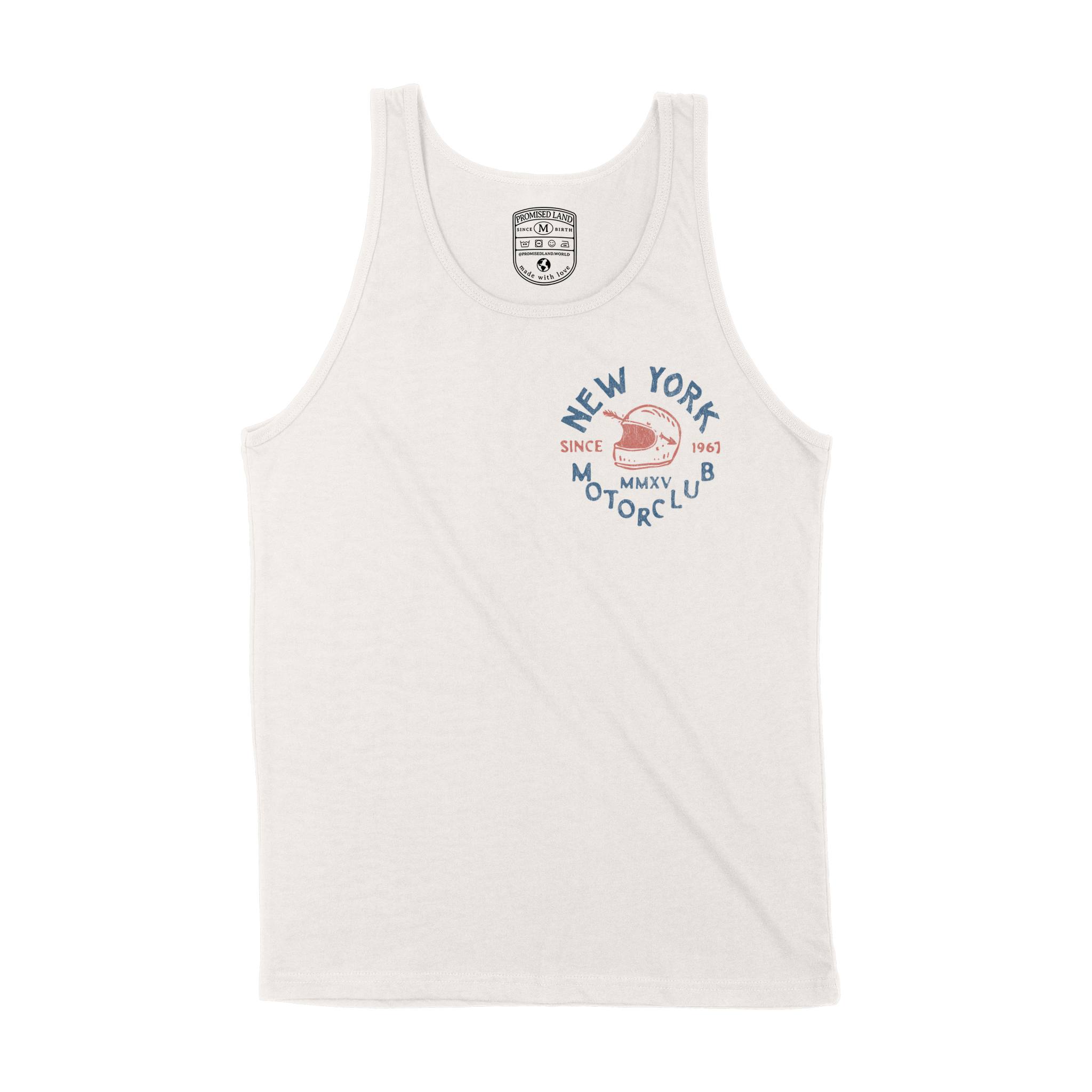 New York Moto Helmet Tank Top in Vintage - front view