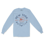 New York Moto Helmet Longsleeve in Light Blue - front view