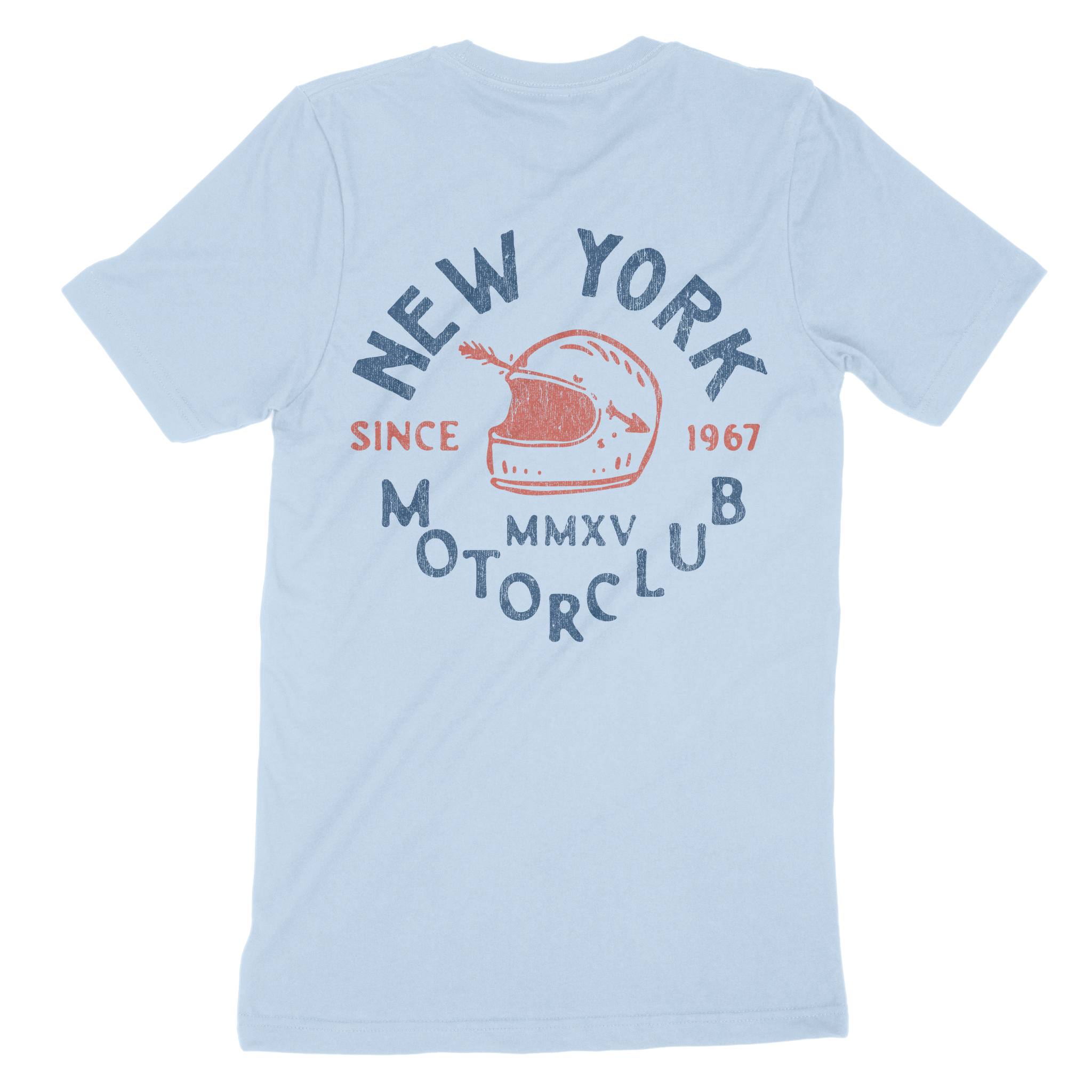 New York T-Shirt in Baby Blue - back view