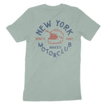 New York Moto Helmet T-Shirt Dusty_Blue back