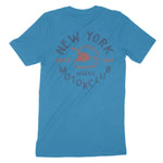 New York Moto Helmet T-Shirt Electric_Blue back