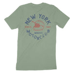 New York Moto Helmet T-Shirt Sage back