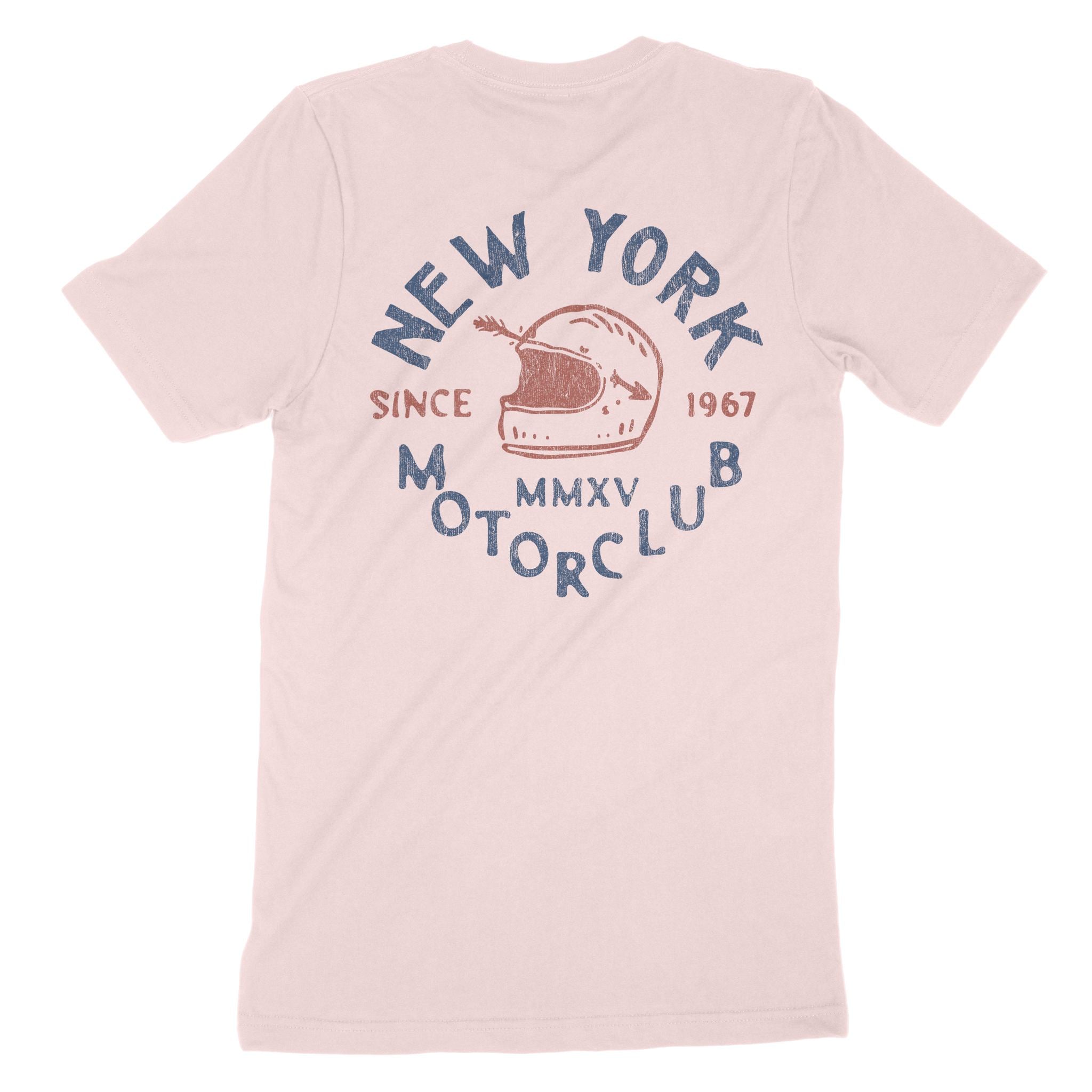 New York Moto Helmet T-Shirt Soft_Pink back
