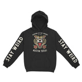 Austin Hoodie in Black - front-sleeves view