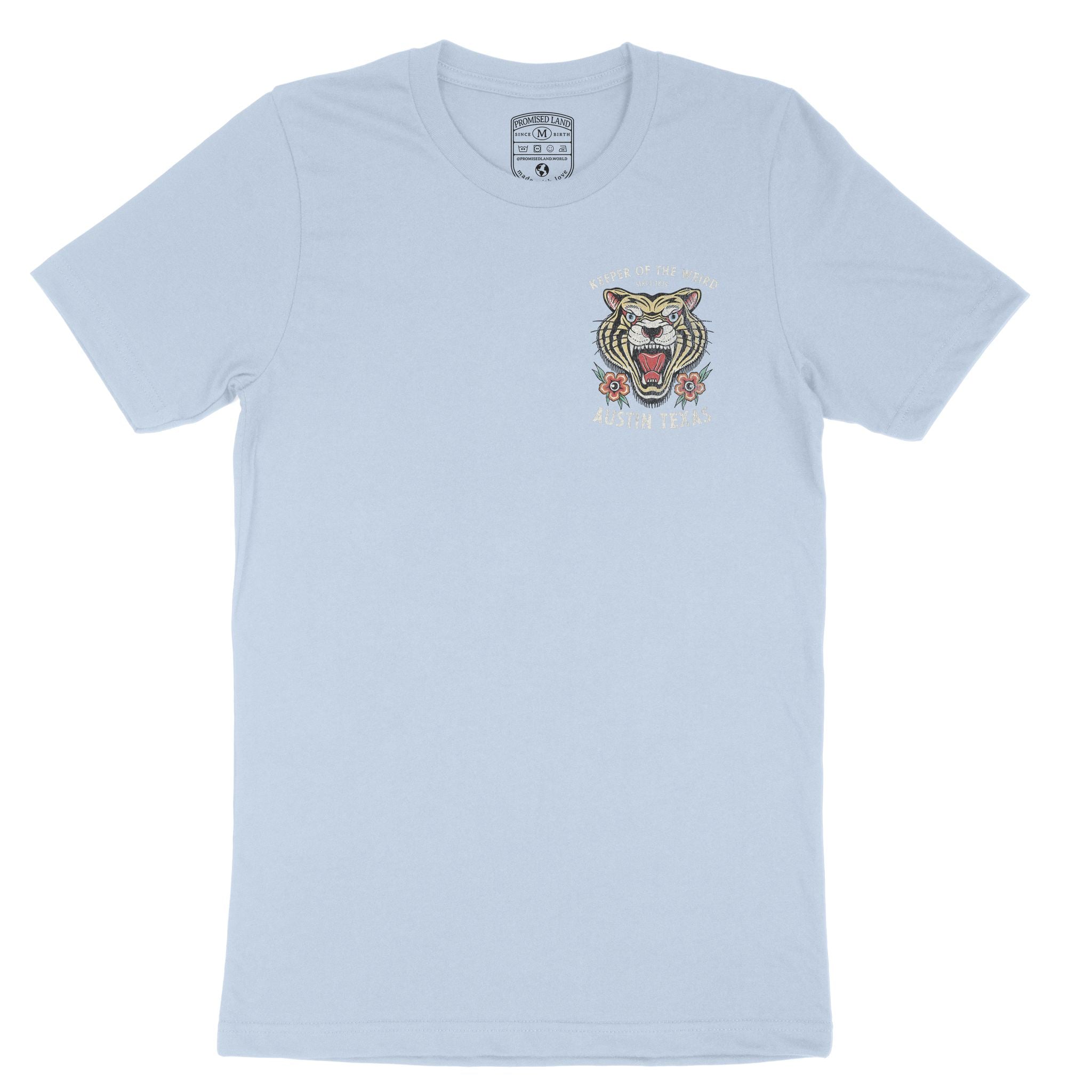 Austin Tiger Tough T-Shirt Baby Blue front