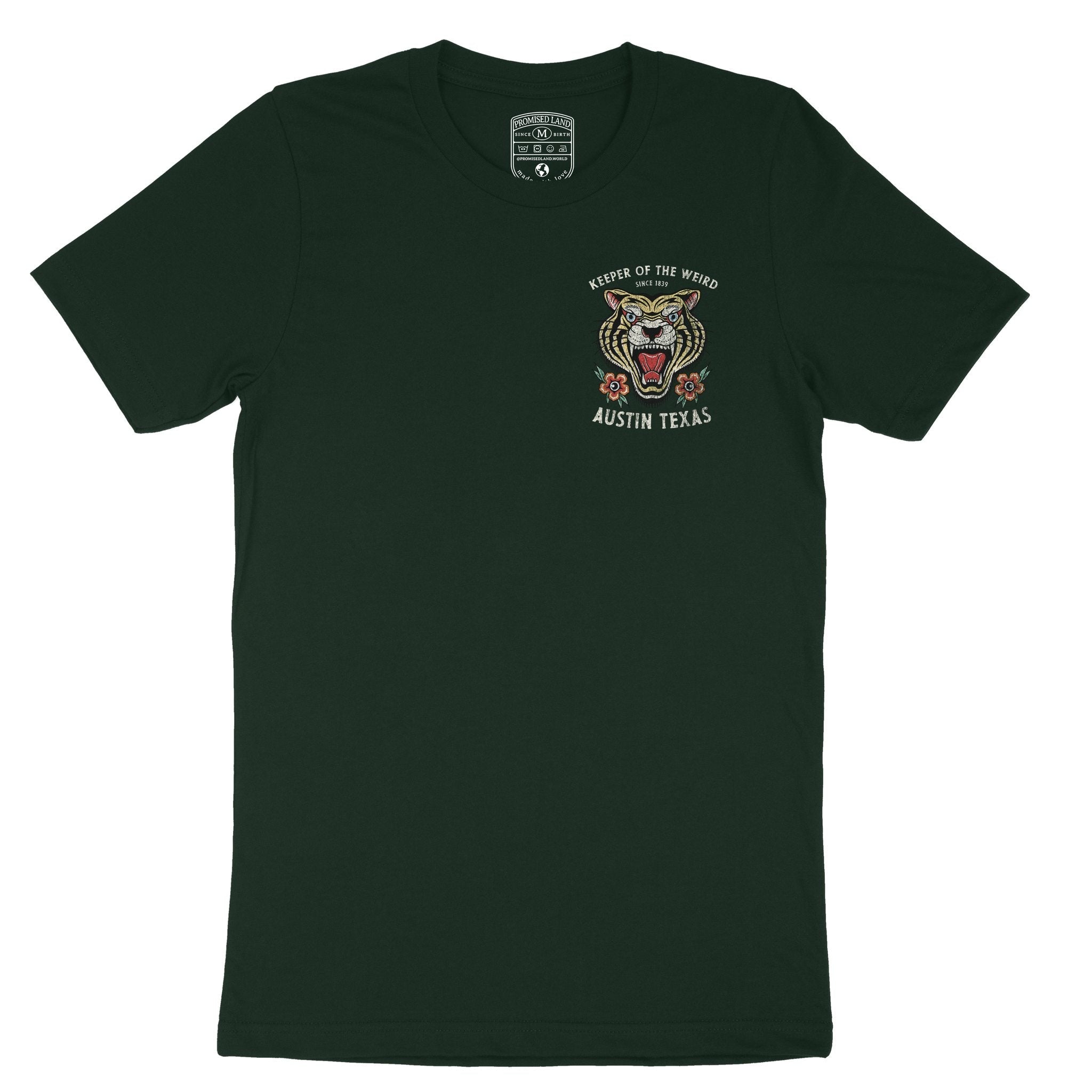 Austin Tiger Tough T-Shirt Forest front