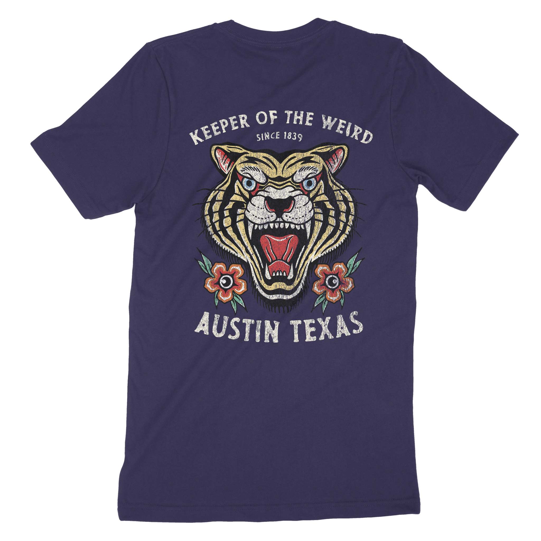 Austin Tiger Tough T-Shirt Navy back