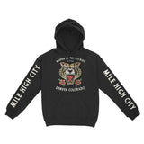 Denver Hoodie in Black - front-sleeves view