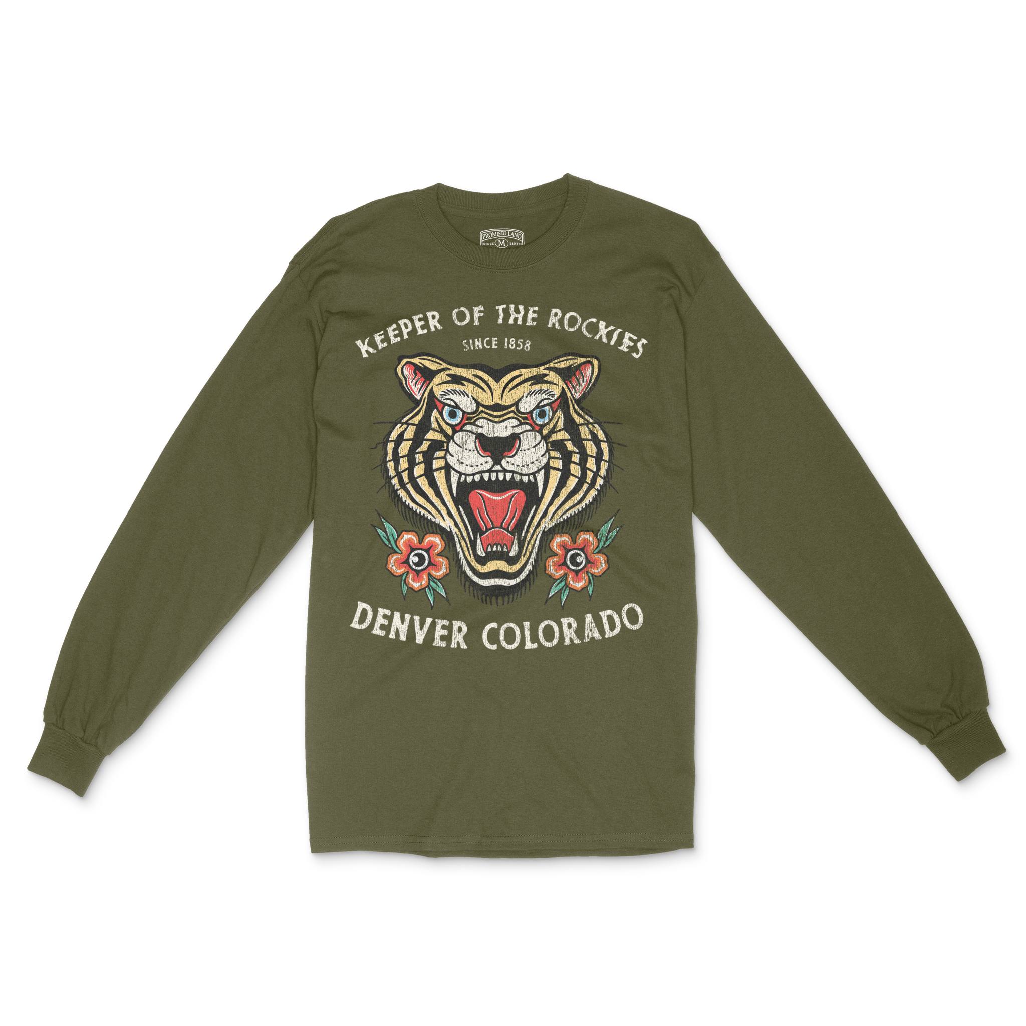 Denver Tiger Tough Longsleeve in Military Green - front view