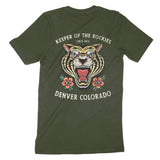 Denver Tiger Tough T-Shirt in Military Green - back view