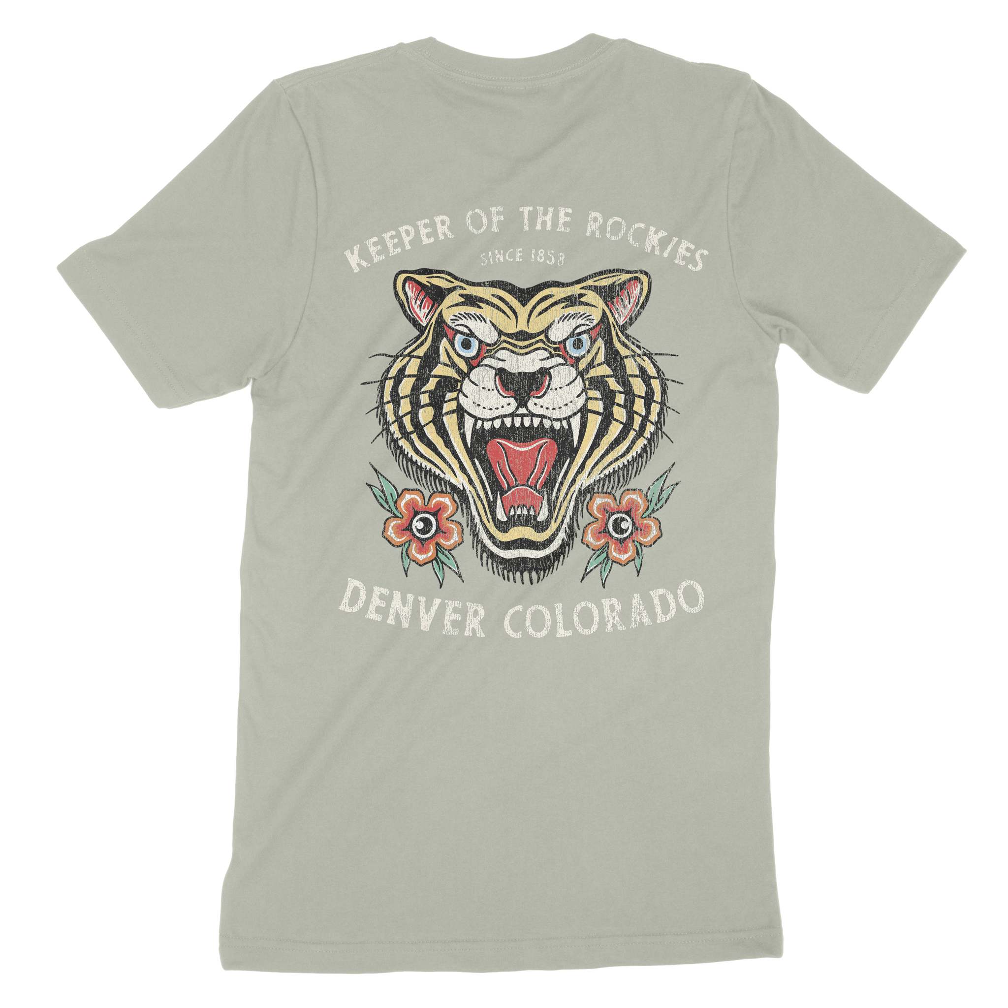 Denver Tiger Tough T-Shirt Thyme back