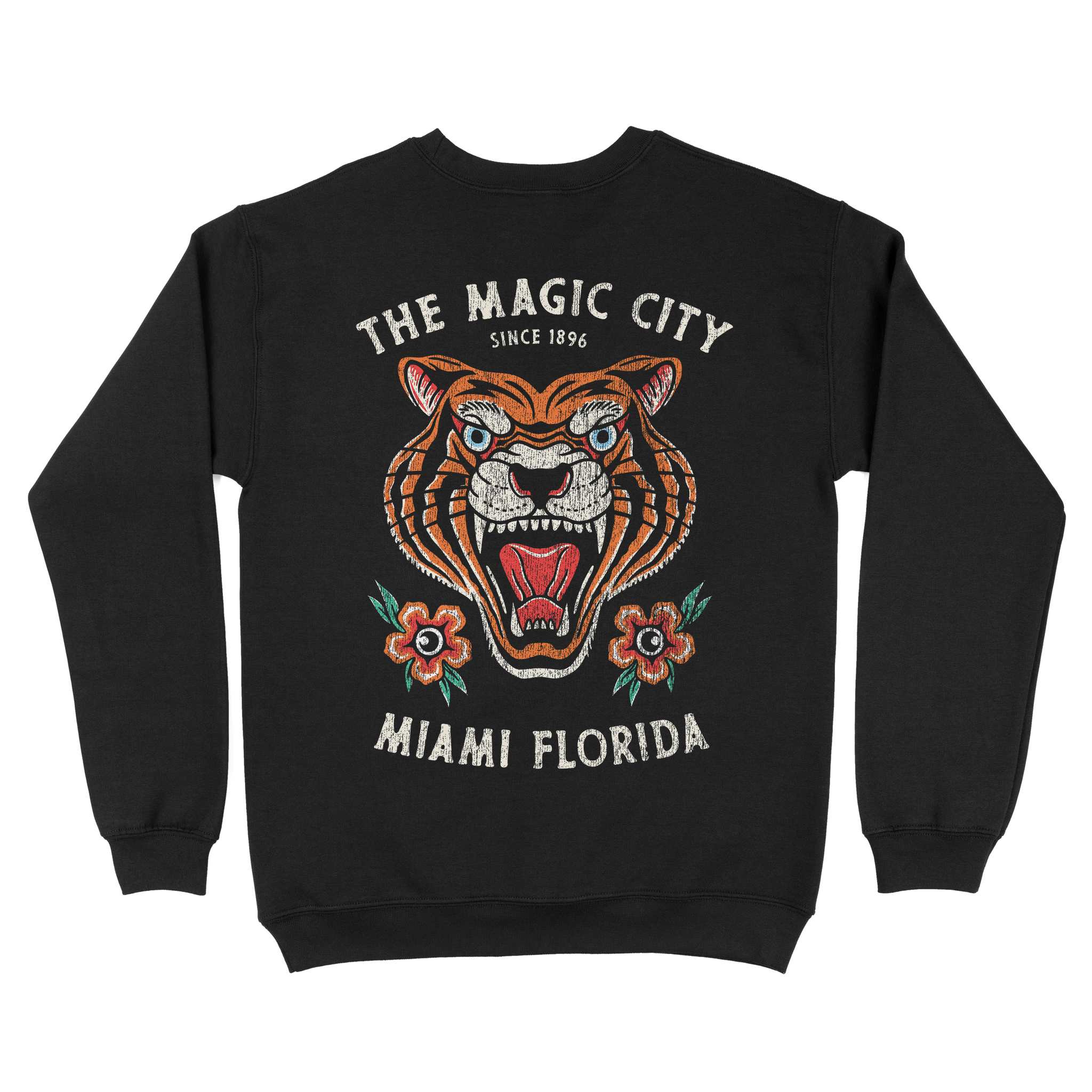Miami Tiger Tough Crewneck Black back