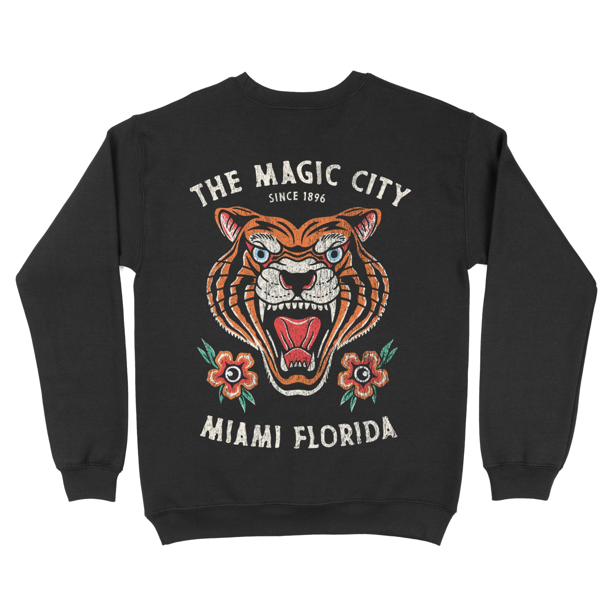 Miami Crewneck in Black - back view