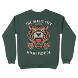 Miami Tiger Tough Crewneck Forest back