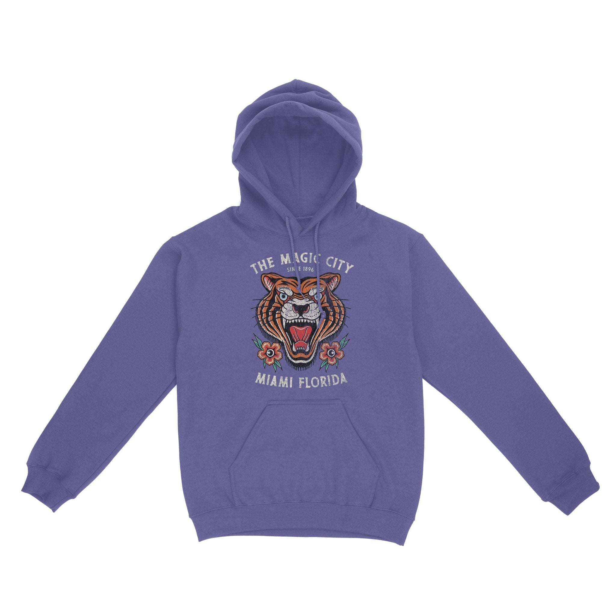 Miami Tiger Tough Hoodie Violet front