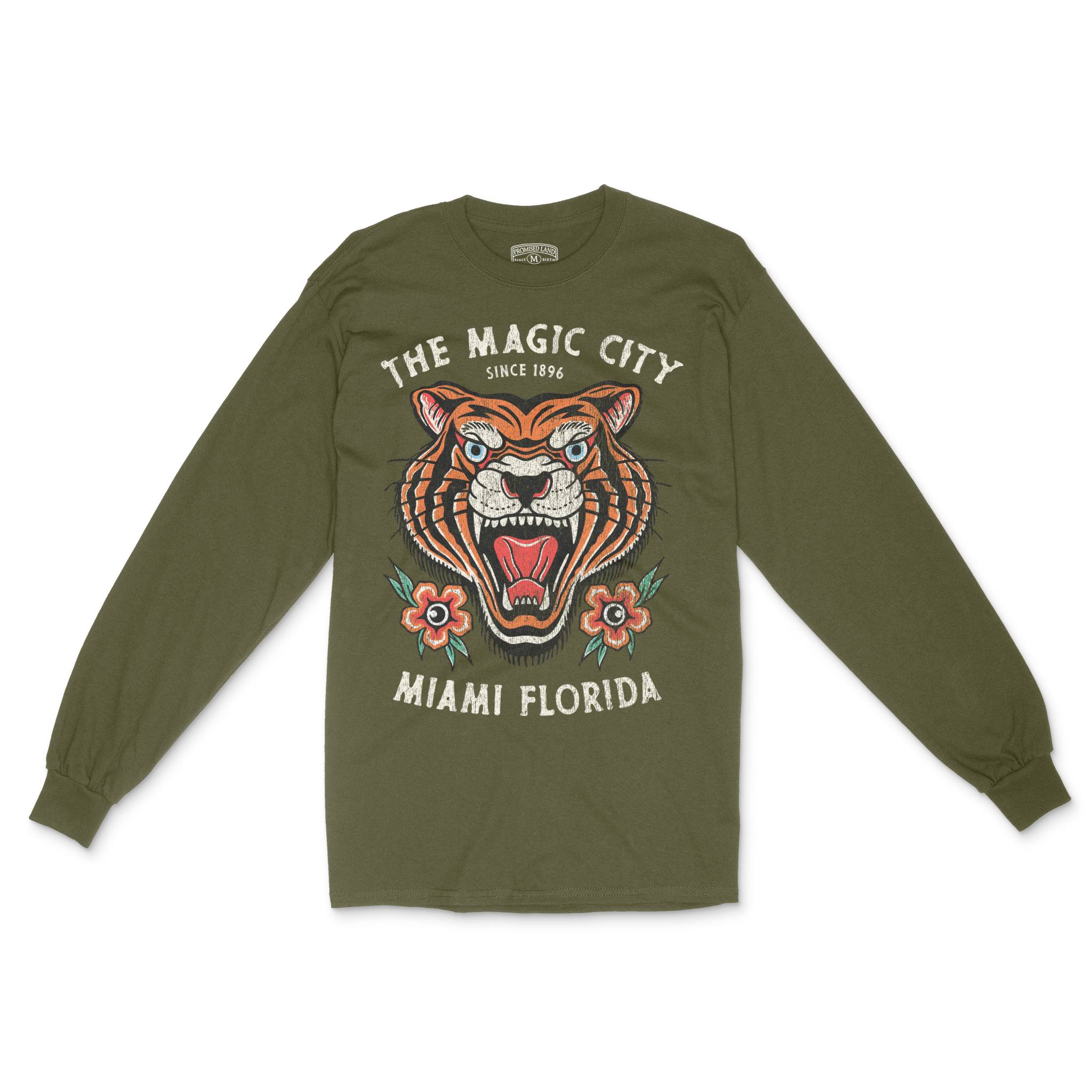 Miami Tiger Tough Longsleeve in Military Green - front view