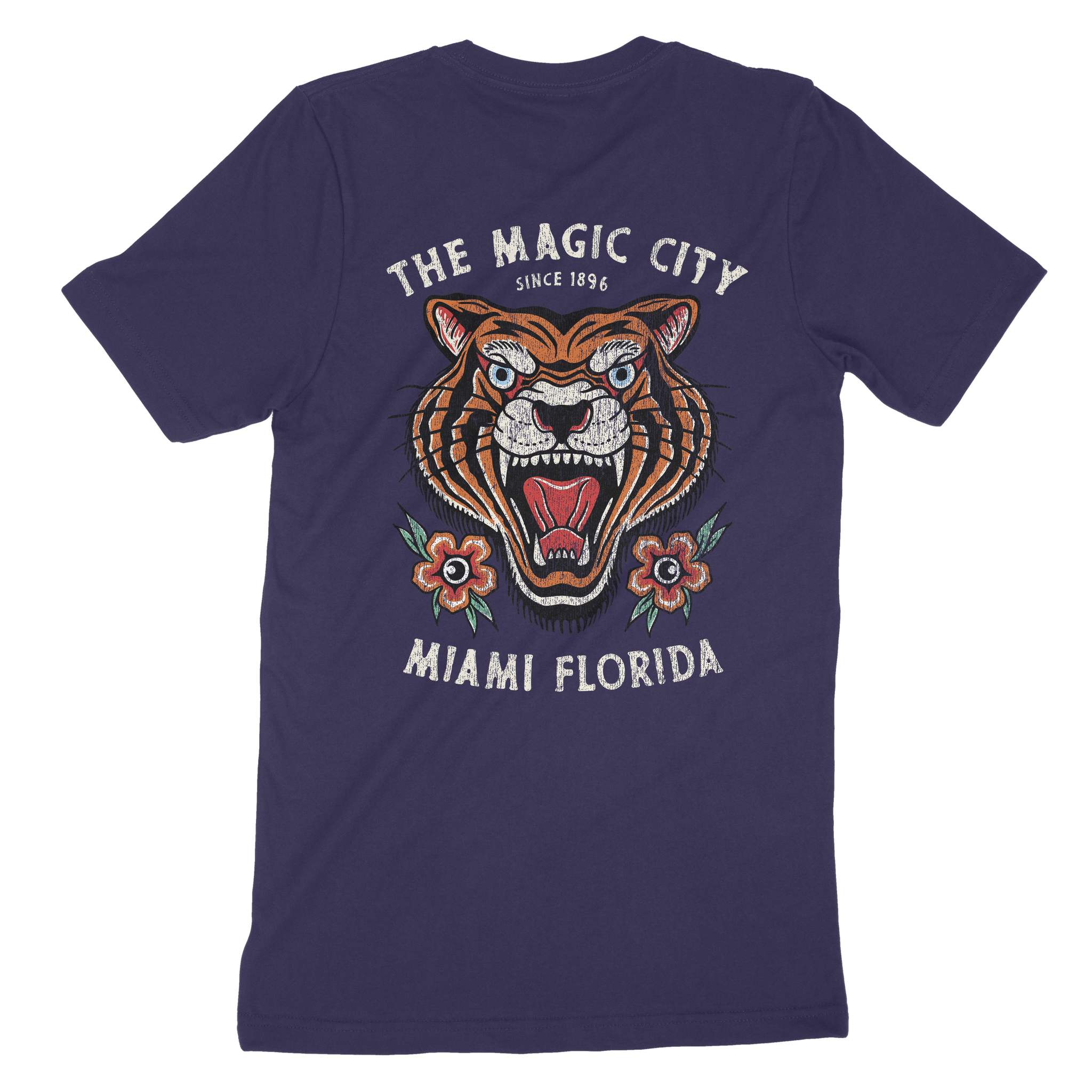 Miami Tiger Tough T-Shirt Navy back