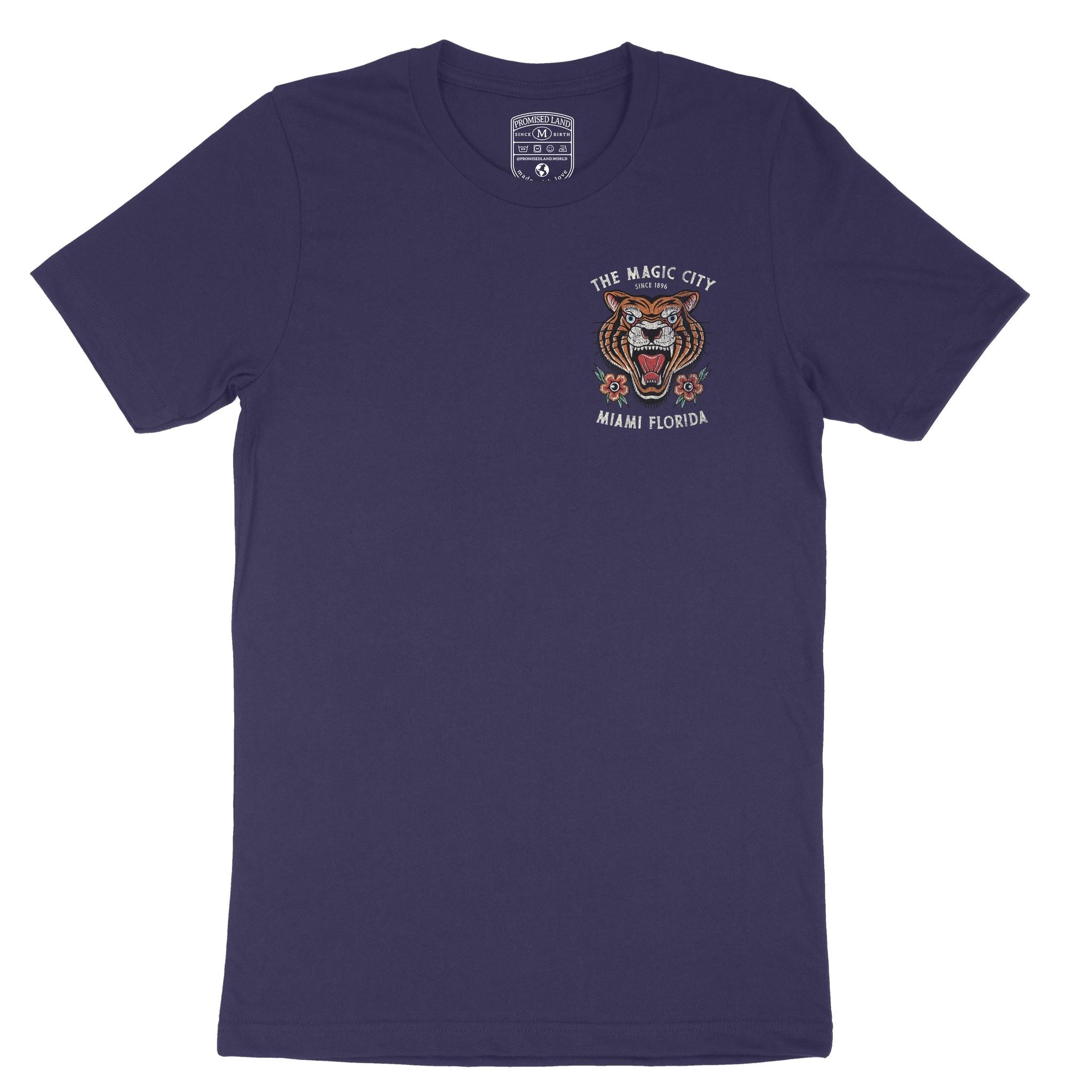 Miami Tiger Tough T-Shirt Navy front