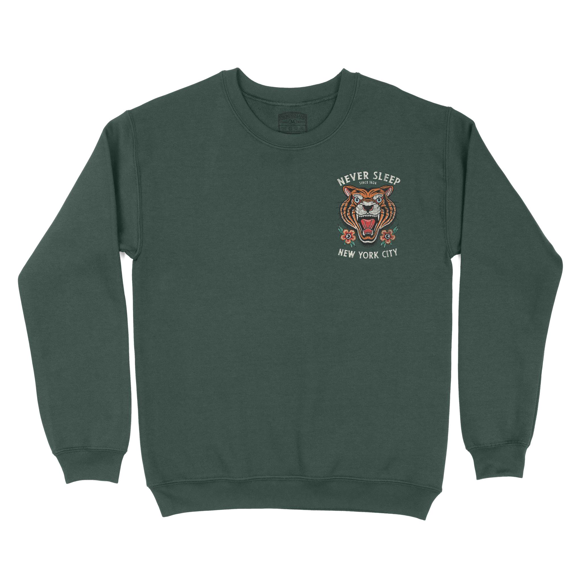 New York Tiger Tough Crewneck Forest front
