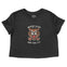 New York Cropped Tee in Black - front view
