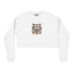 New York Tiger Tough Cropped Crew in White - front view