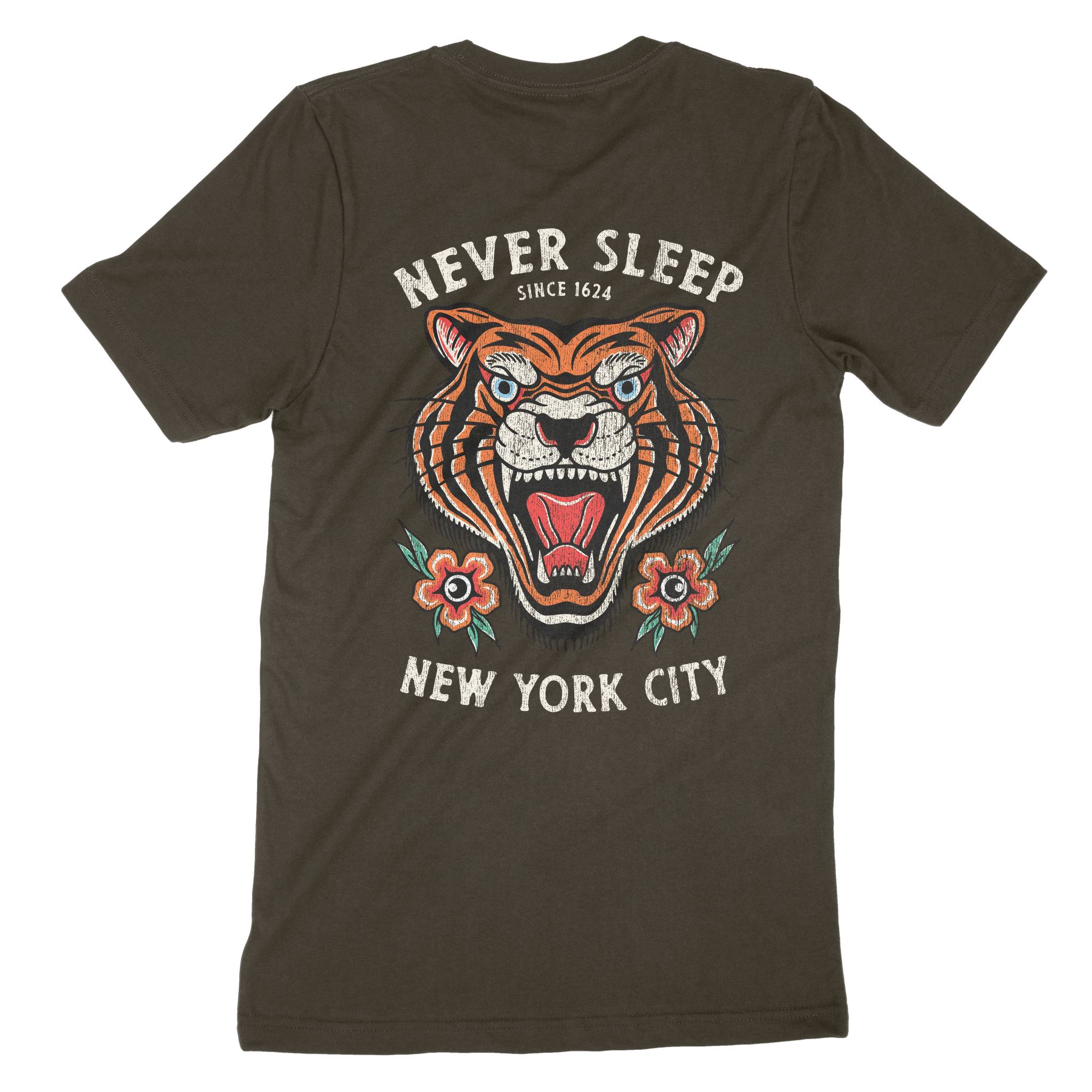 New York T-Shirt in Army - back view