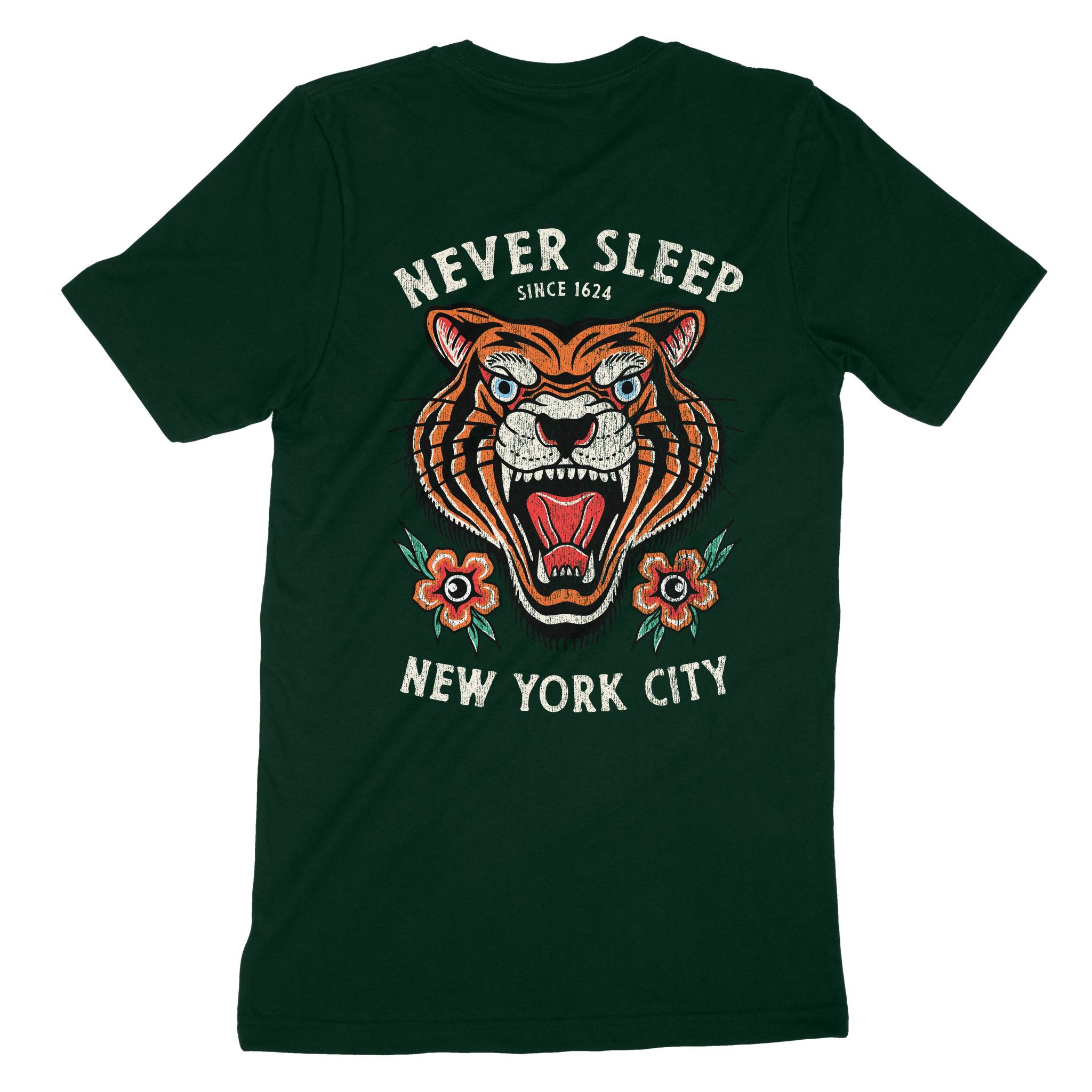New York T-Shirt in Forest - back view
