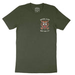 New York Tiger Tough T-Shirt in Military Green - front view