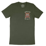 New York Tiger Tough T-Shirt in Military Green - front view