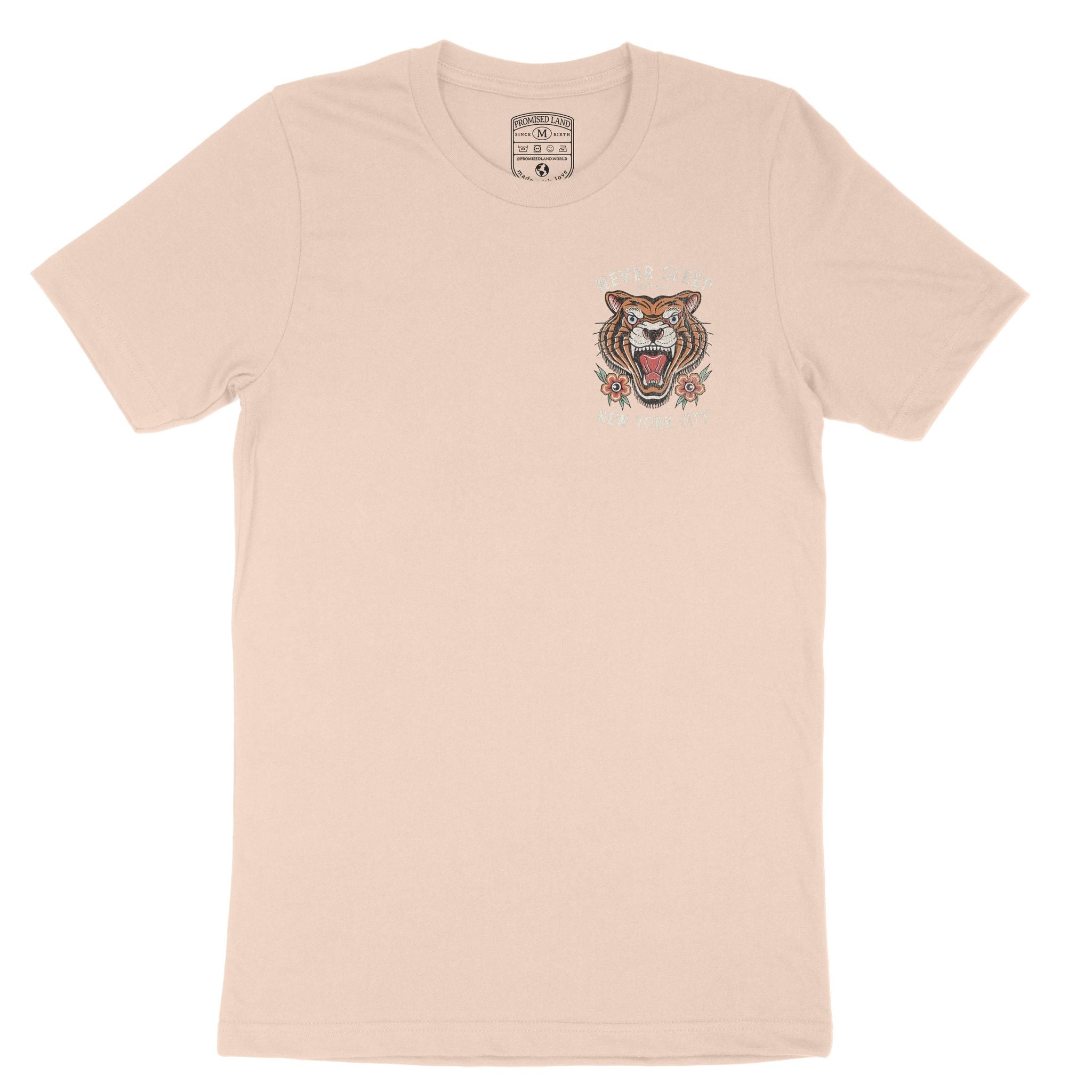 New York Tiger Tough T-Shirt Peach front
