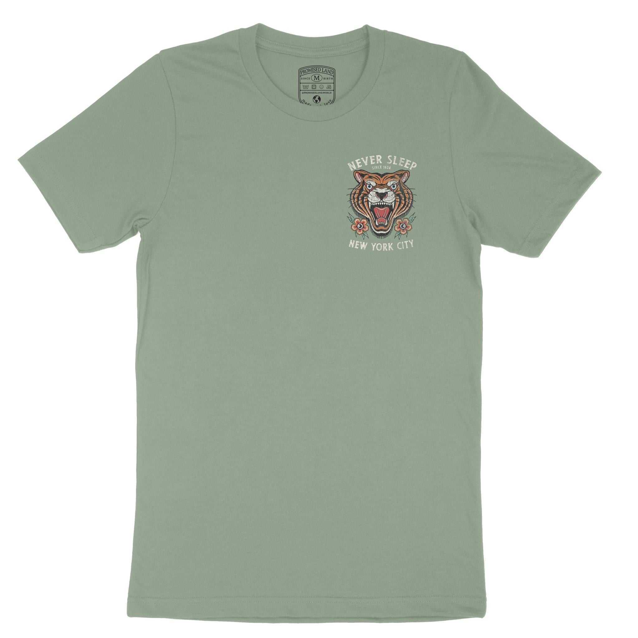 New York Tiger Tough T-Shirt Sage front