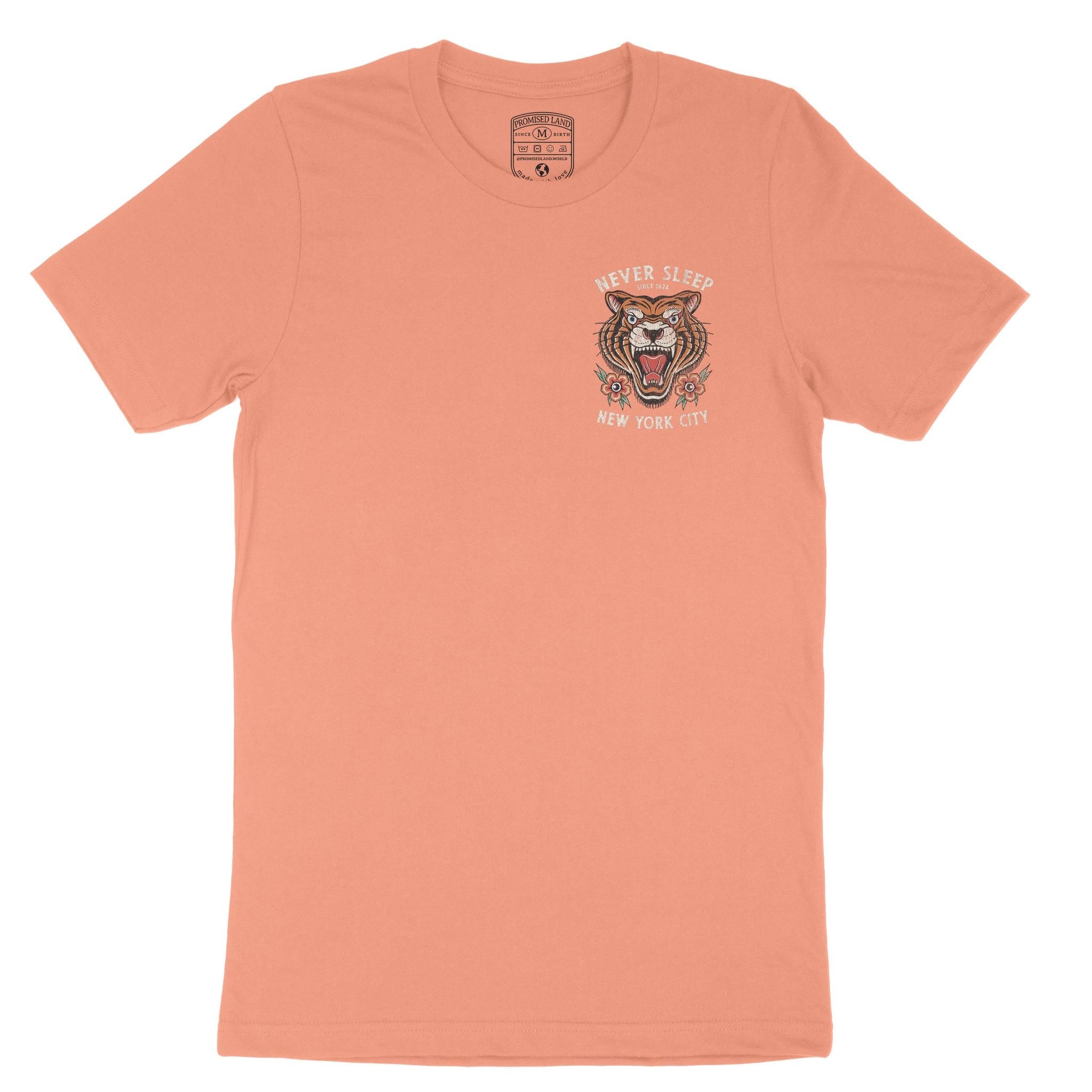 New York Tiger Tough T-Shirt Sunset front