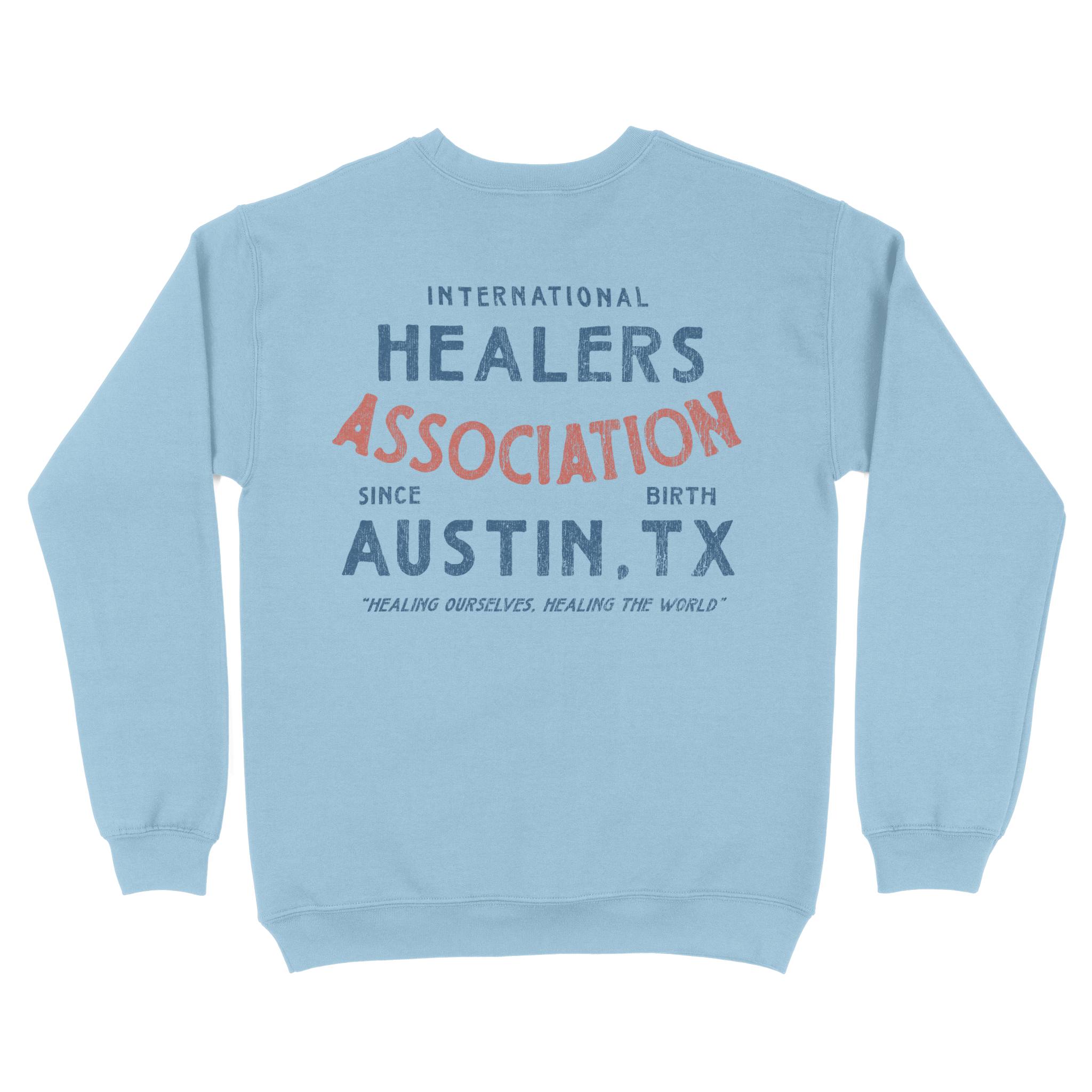 Austin Crewneck in Light Blue - back view