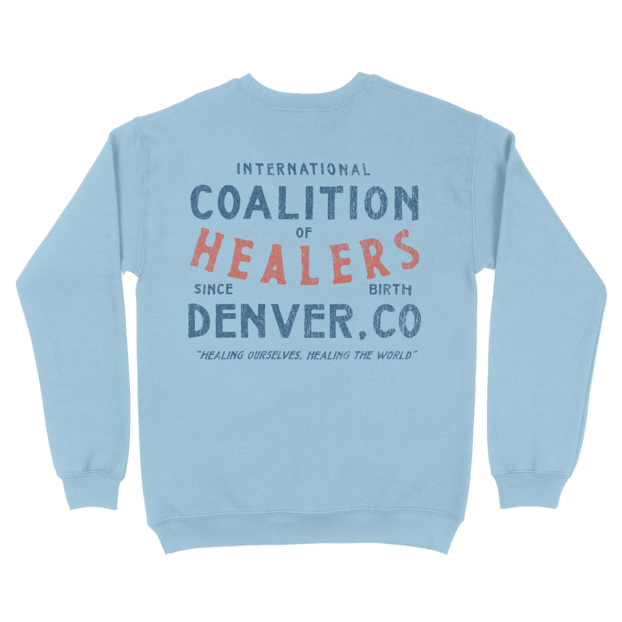 Denver Crewneck in Light Blue - back view