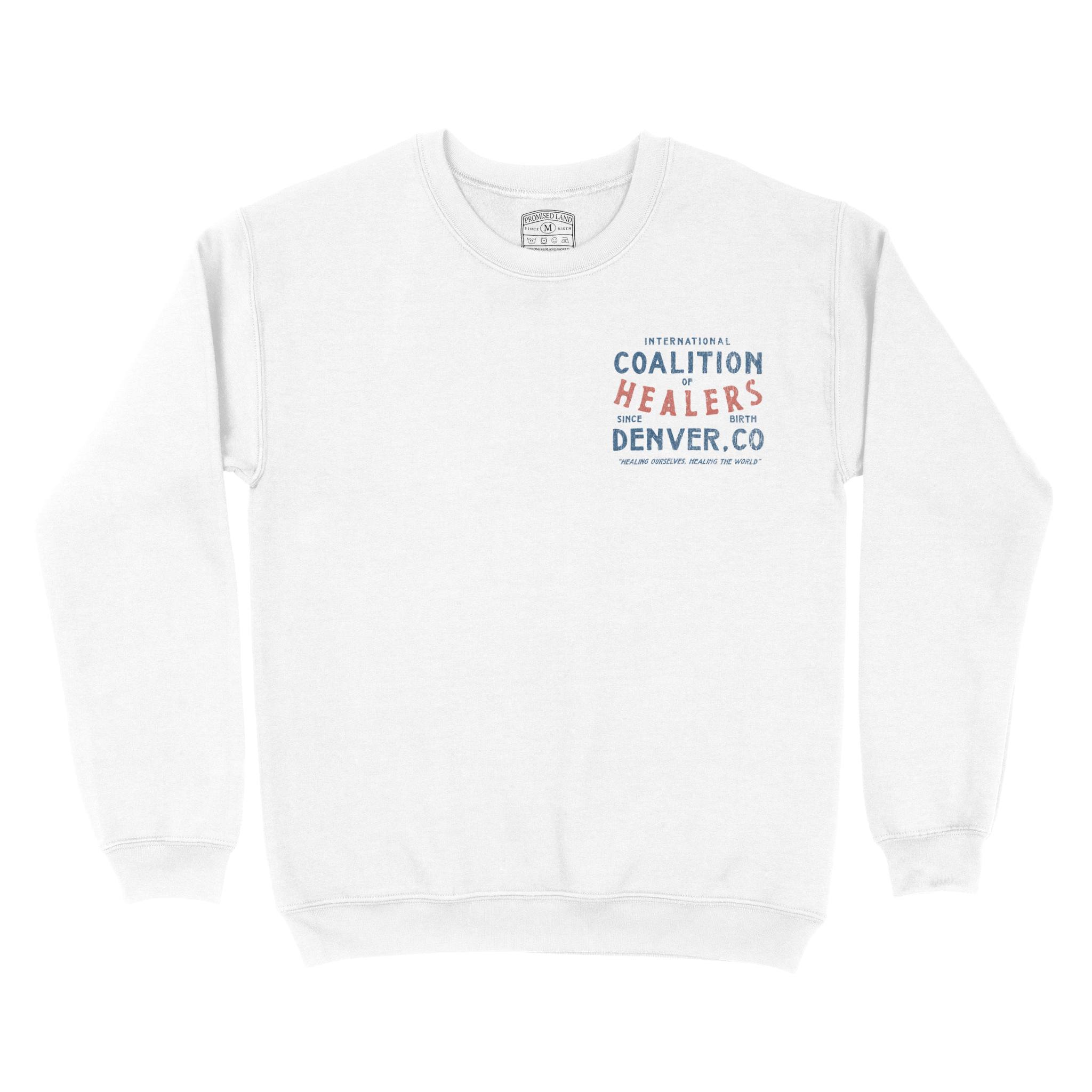 Denver Crewneck in White - front view