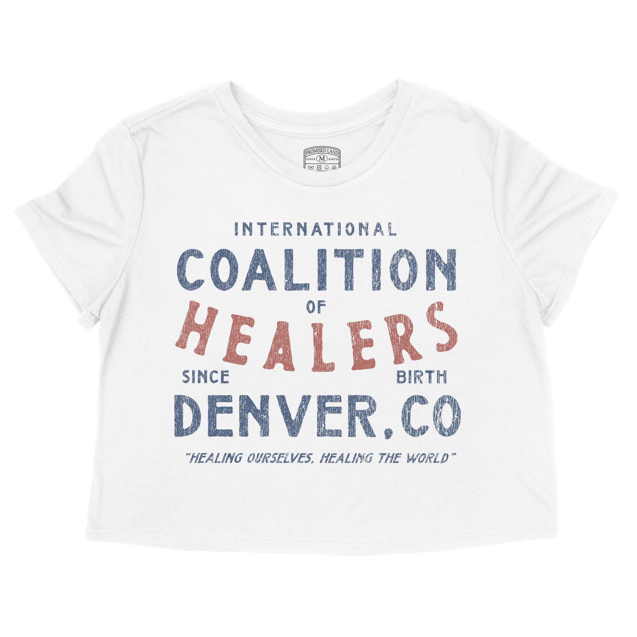 Denver Healer S Club Cropped Tee White front