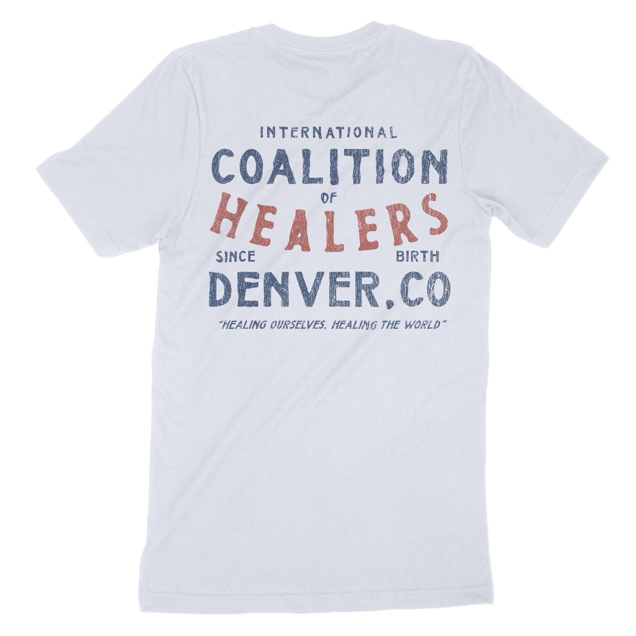 Denver Healer's Club T-Shirt in Light Blue - back view