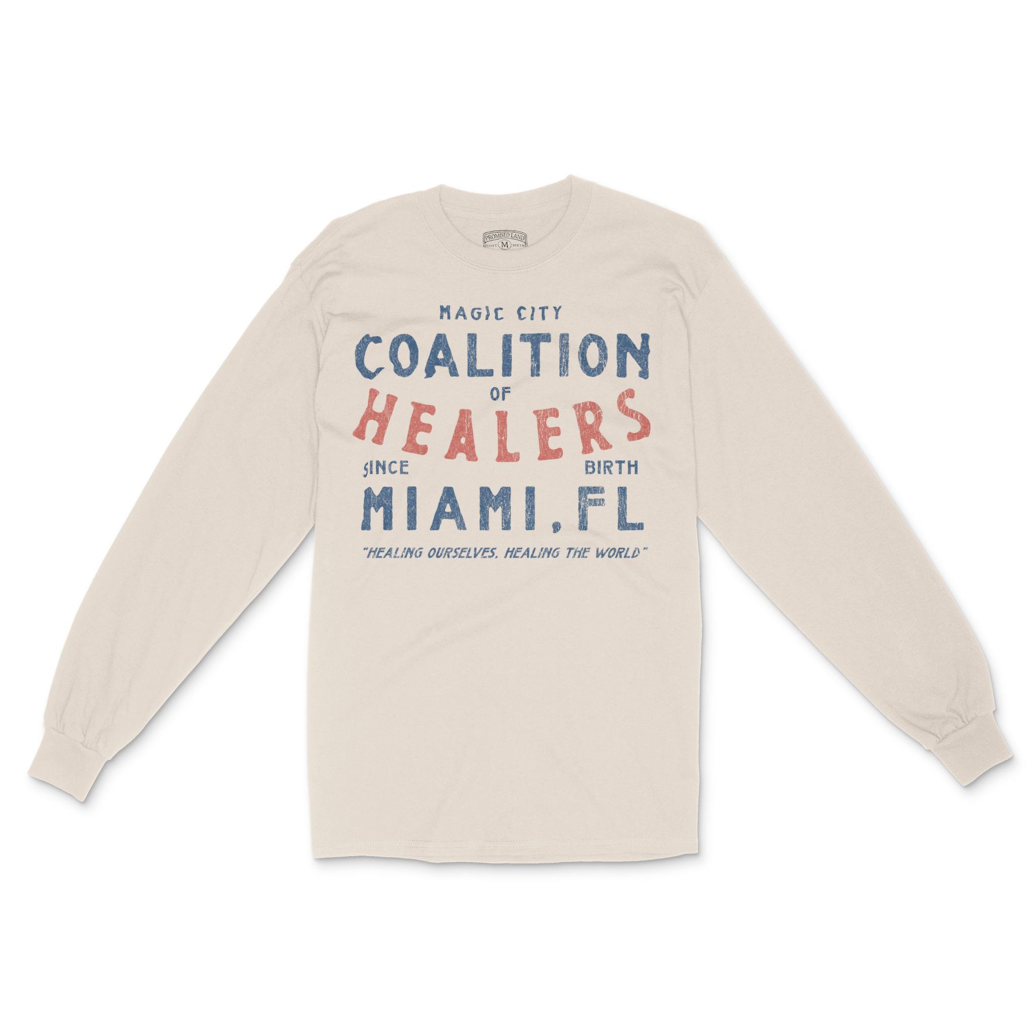 Miami Healer's Club Longsleeve in Natural - front view