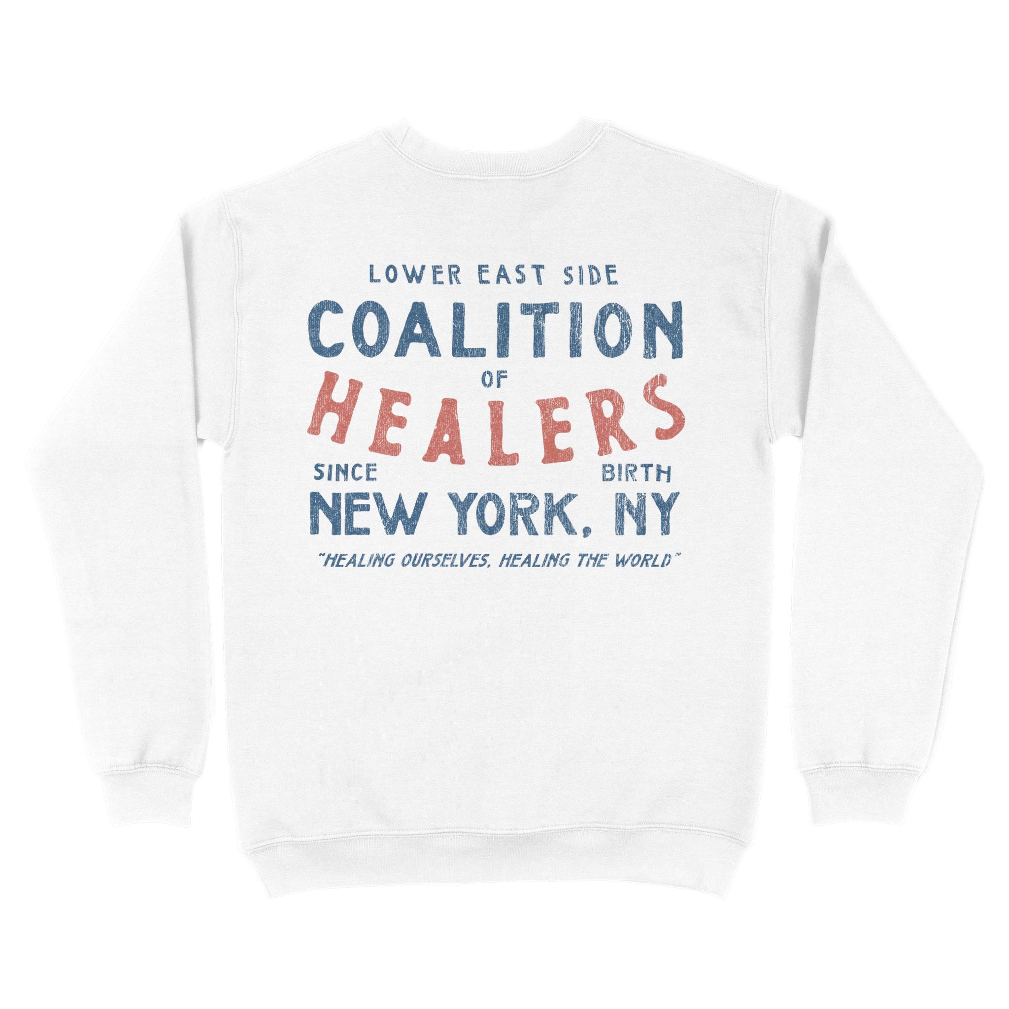 New York Crewneck in White - back view