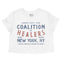 New York Healer's Club Cropped Tee in White - front view