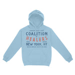 New York Hoodie in Light Blue - front view