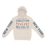 New York Hoodie in Natural - front-sleeves view